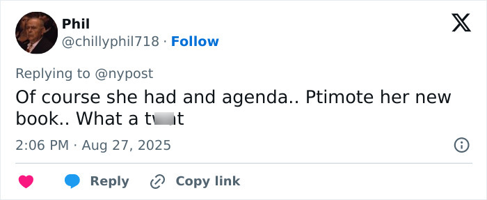 Tweet from user Phil sharing a critical opinion about Bruce Willis' wife amid heartbreaking health update. Tweet from user Phil sharing a critical opinion about Bruce Willis' wife amid heartbreaking health update.