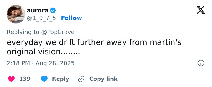 Tweet screenshot showing a user commenting on Miley Cyrus' body paint campaign for Maison Margiela sparking debate online.