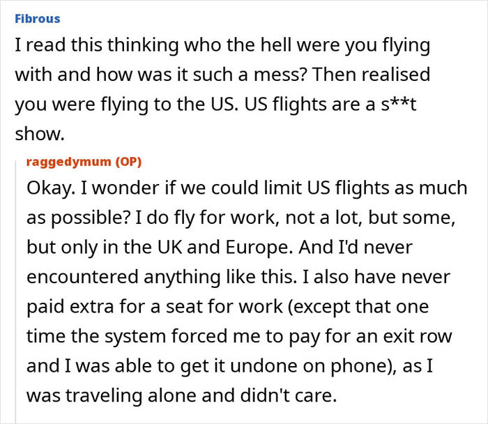 Screenshot of an online mom venting about a stressful six-leg flight with a kid that traumatized her experience.