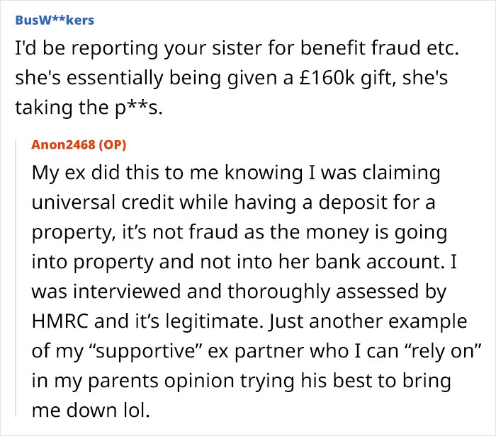 &ldquo;You&rsquo;re Greedy And Disgusting&rdquo;: Parents Slam Daughter For Questioning Their &pound;160K Gift For Sister