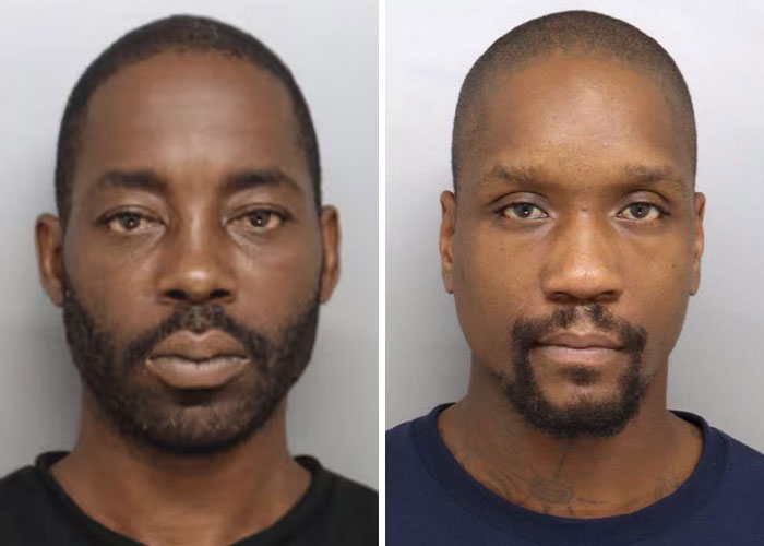 Mugshots of two men possibly connected to violent Cincinnati brawl where mom was brutally punched and knocked out.
