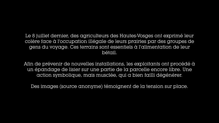 Farmer sprays manure to prevent squatters, highlighting tensions and efforts to protect essential grazing land.