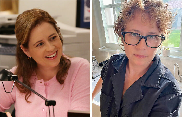 Split image showing The Office cast members then and now, highlighting where they are 20 years after the show ended.