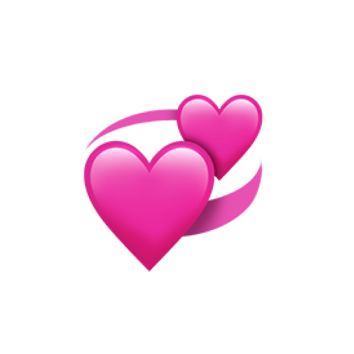 Two vibrant pink heart emojis with swirling ribbon design, symbolizing online affection and heart emoji communication. Two vibrant pink heart emojis with swirling ribbon design, symbolizing online affection and heart emoji communication.