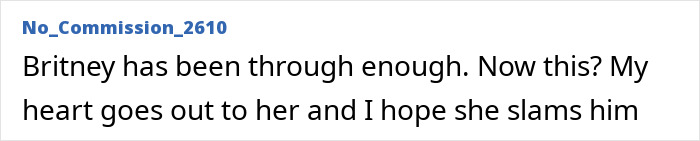 Comment expressing support for Britney Spears amid backlash against ex Kevin Federline’s memoir announcement. Comment expressing support for Britney Spears amid backlash against ex Kevin Federline’s memoir announcement.