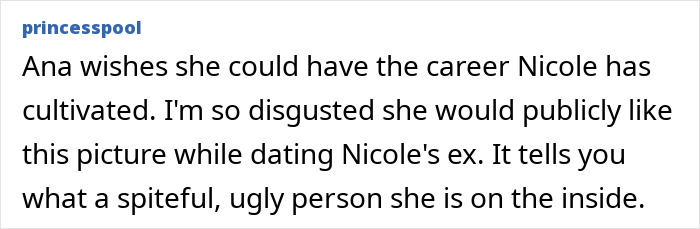 Screenshot of a social media comment criticizing Ana de Armas for a shady post mocking Nicole Kidman’s looks. Screenshot of a social media comment criticizing Ana de Armas for a shady post mocking Nicole Kidman’s looks.