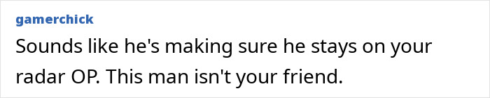 Comment stating a man is not a true friend and hinting to stop messaging for preserving friendship.