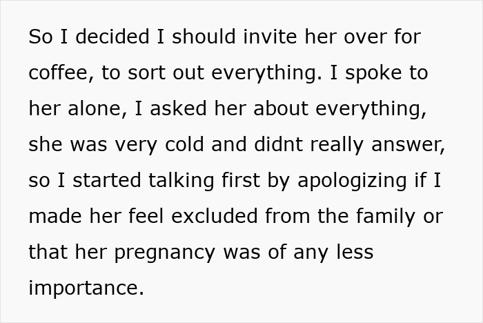 Text excerpt about a woman seeking family support after devastating news, facing drama from sister-in-law feelings.