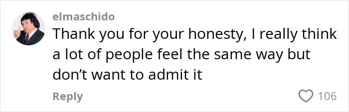 Comment expressing gratitude for honesty while discussing regret over permanent tattoos on a mom with over 30 tattoos.