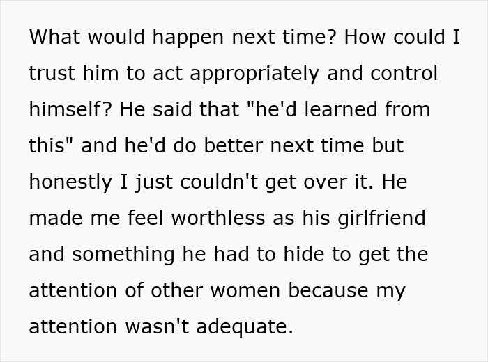 Text excerpt about a guy pretending to be single at a party and making excuses when confronted by his girlfriend.