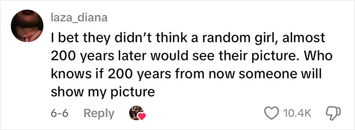 Comment about a family historian inspiring others to share their family tree online, reflecting on legacy and pictures.