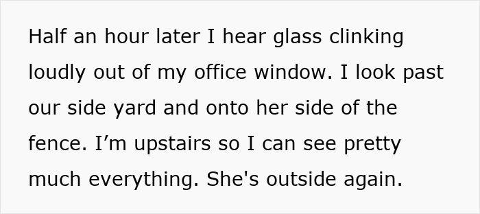 Text describing a woman catching husband cheating with her sister during a shocking porch confrontation witnessed by neighbor.