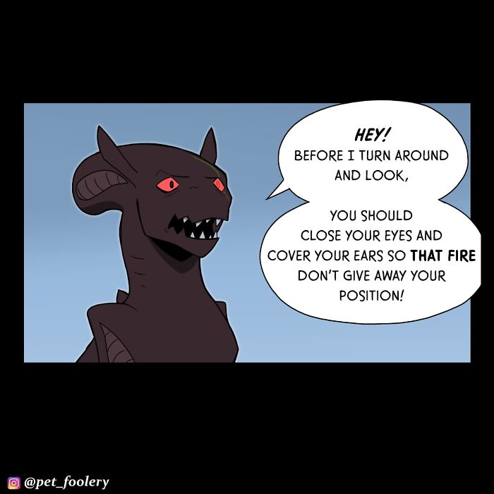 Pet Foolery comic showing a playful pumpkin-headed character and dark creature in a pumpkin patch playing hide-and-seek.