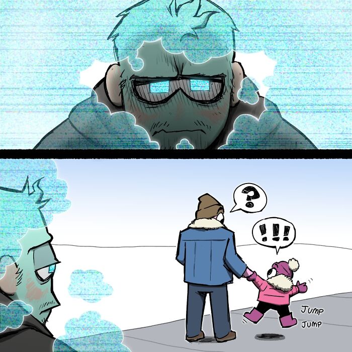 Illustration from pet foolery comics showing a tired man in bed with a phone and a hand reaching for it.