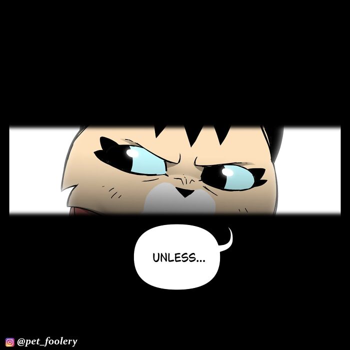 Cartoon cat playing hide and seek near a log pile in a colorful Pet Foolery comic strip.