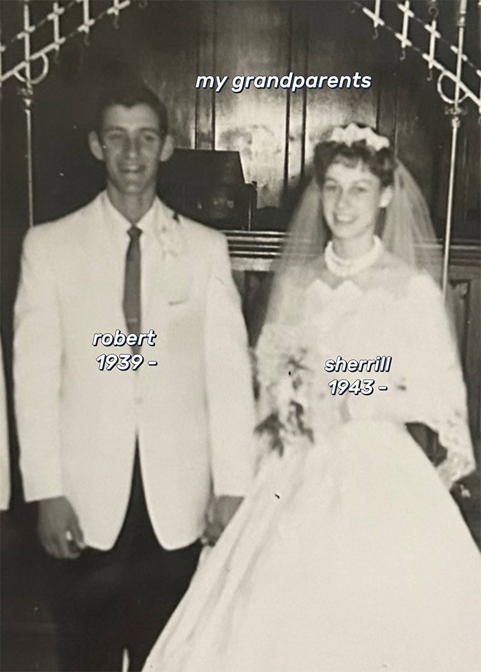 Vintage black and white wedding photo of grandparents inspiring family historian to share family tree online.