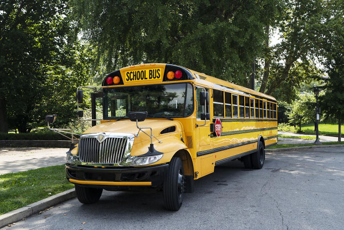 Yellow school bus parked on a tree-lined street representing wildest things school kids pulled off confidently.