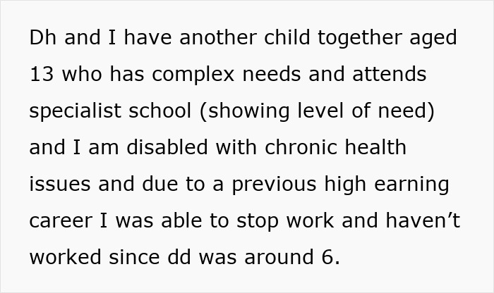 Text excerpt discussing family challenges including a stepdad raising girl from age 4 and emotional estrangement at 22.