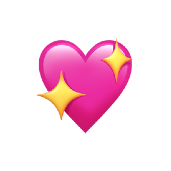 Pink heart emoji with sparkling stars representing online affection and heart emoji meanings. Pink heart emoji with sparkling stars representing online affection and heart emoji meanings.