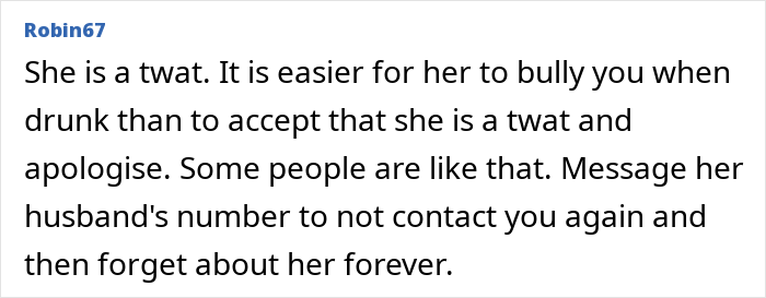 Screenshot of an online comment discussing a woman who suddenly turns flaky and misses her friend's wedding, sending a malicious voicemail.
