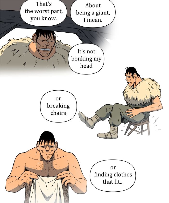 Comic scene from Pet Foolery showing two men in a forest, one writing in a book while the other talks and questions him.