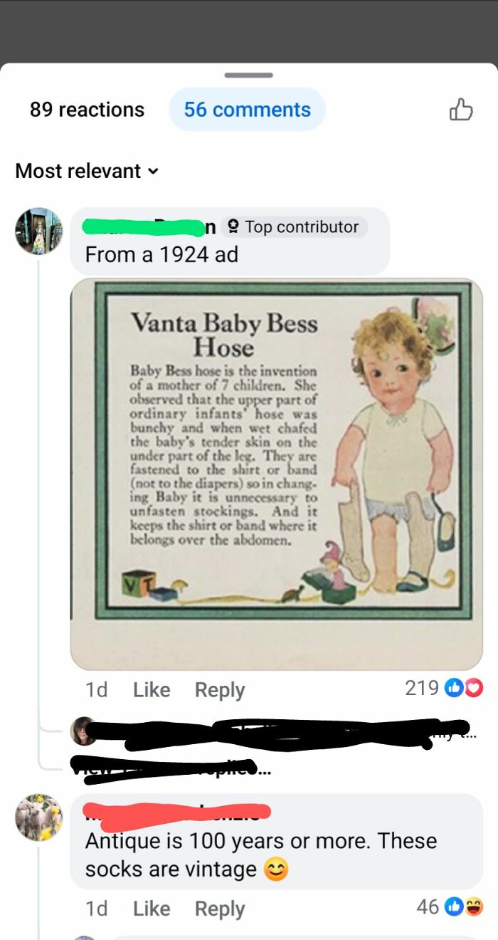 Screenshot of an online group shaming overconfident know-it-alls who incorrectly correct historical ad details.