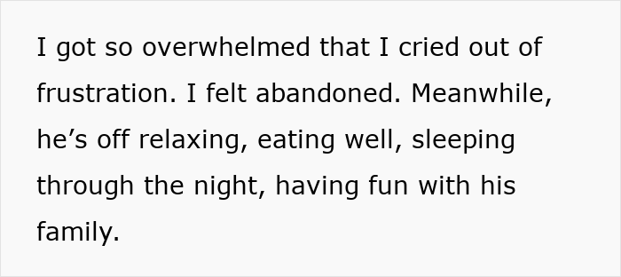 Man Enjoys Family Vacay While Wife, Who Had C-Section, Falls Sick Looking After Their Newborn Solo Man Enjoys Family Vacay While Wife, Who Had C-Section, Falls Sick Looking After Their Newborn Solo