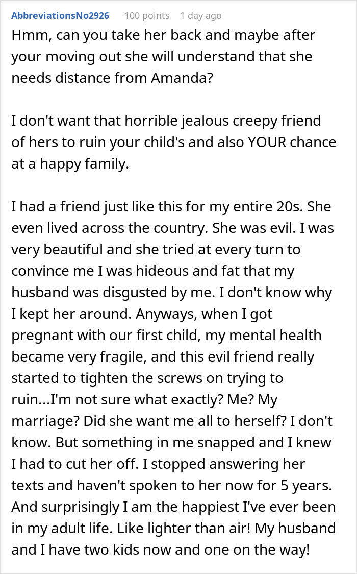 Text post discussing a man giving a pregnant girlfriend an ultimatum after insecurities affect their relationship.