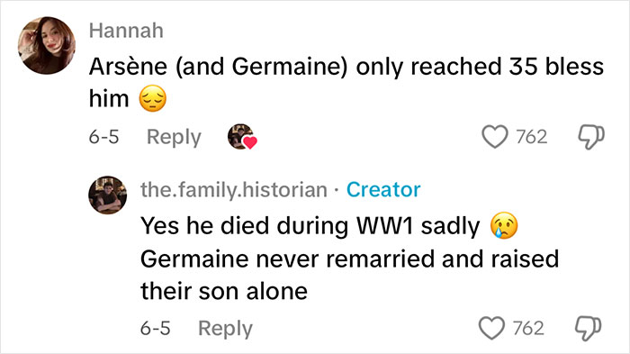 Comments on a family historian&rsquo;s post discussing ancestors Ars&egrave;ne and Germaine&rsquo;s life and legacy during WW1.