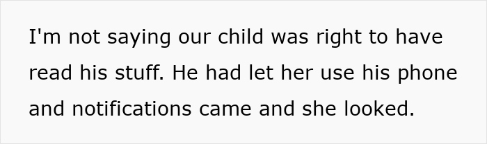 Text conversation about a child finding dad's cheating texts after using his phone and seeing notifications. - 7