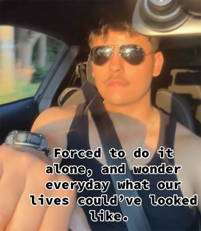 Collin Gosselin wearing sunglasses in a car, sharing a heartfelt message about feeling locked up and isolated.