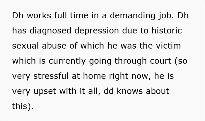 Text explaining stepdad raising girl as his own since age 4 and emotional struggles with cruelty and cutting ties at 22.