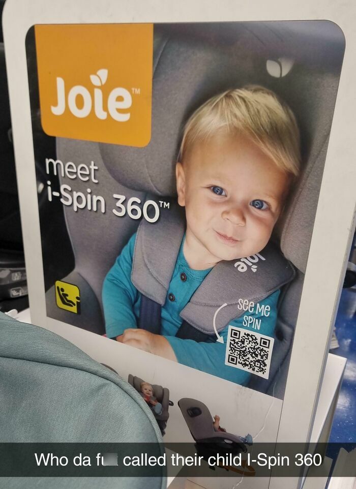 Baby smiling in a Joie car seat advertisement for the i-Spin 360 showcasing child safety and comfort.