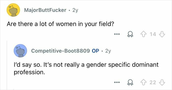 Screenshot of an online Q&A where private investigators discuss gender diversity in their mysterious profession.