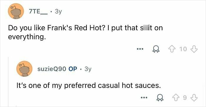Screenshot of an online discussion with users commenting about personal preferences and casual remarks involving private investigators.