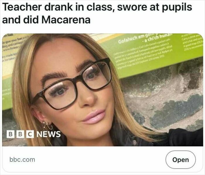 Close-up of a woman wearing glasses, related to shocking headlines that could pass for satire but are true.