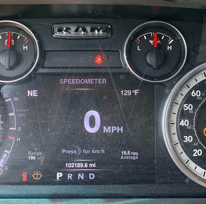 Car dashboard showing extreme 129°F heatwave temperature during a stop, highlighting effects of global heatwaves worldwide.