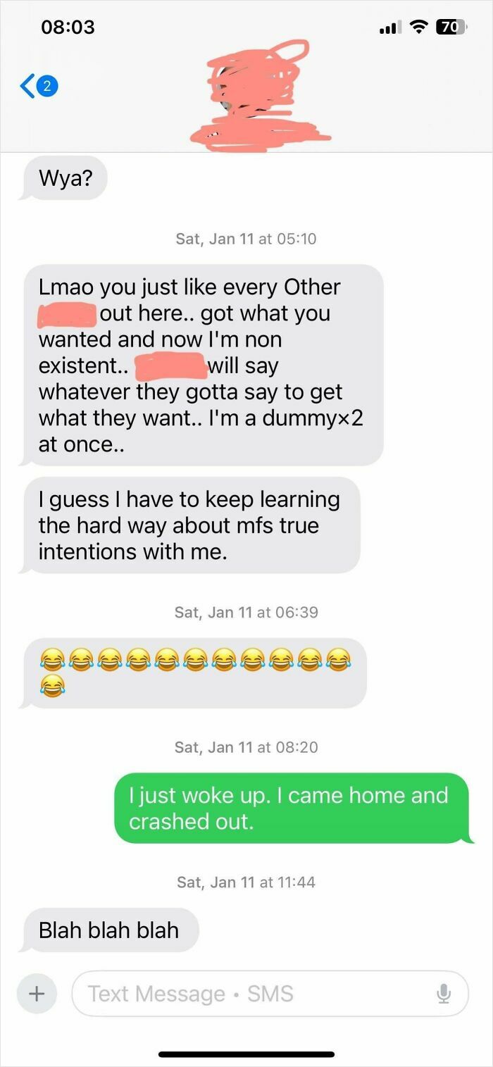 Text message conversation showing toxic behavior from a nice girl revealing manipulative and dismissive attitudes.