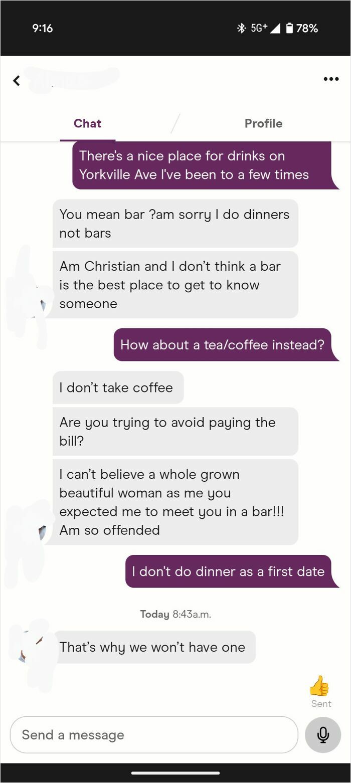 Chat screenshot showing toxic conversation between two people highlighting nice girls toxicity in dating texts.