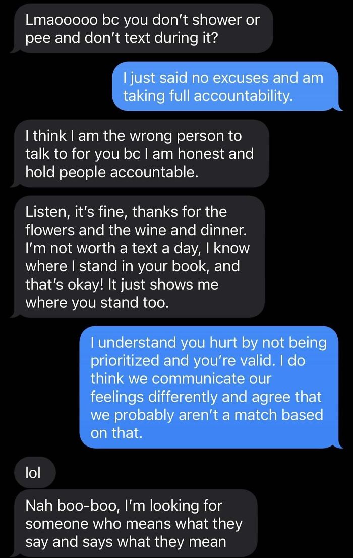 Text message exchange showing a toxic conversation illustrating nice girls being as toxic as nice guys.