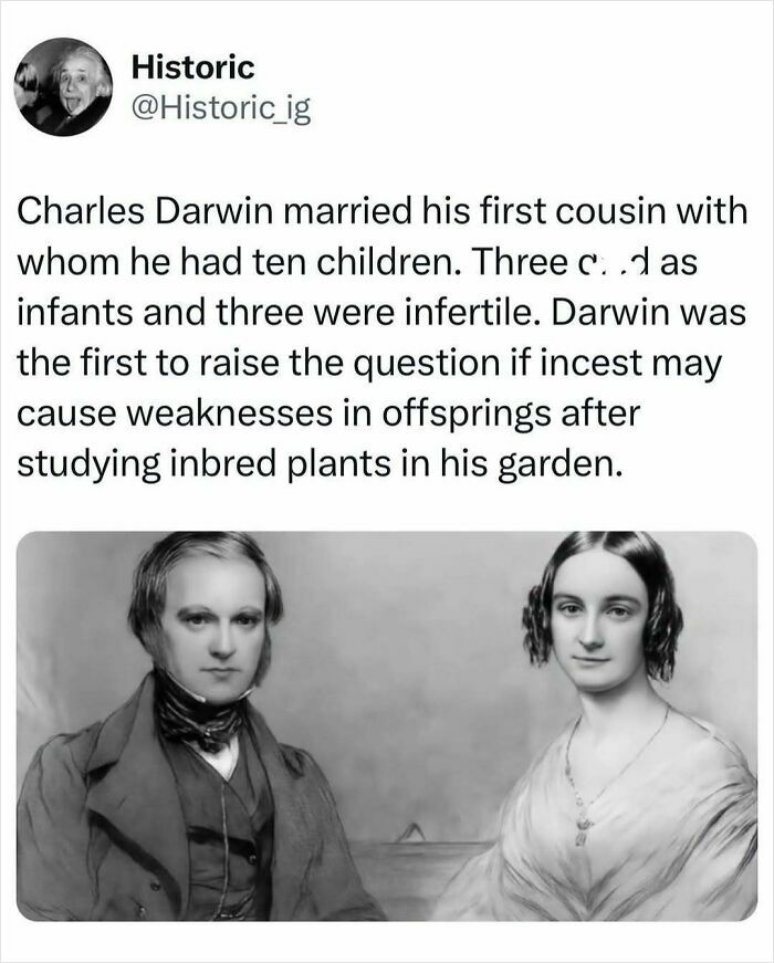 Historic photo of Charles Darwin and his wife, illustrating interesting historic photos and fascinating stories behind them.