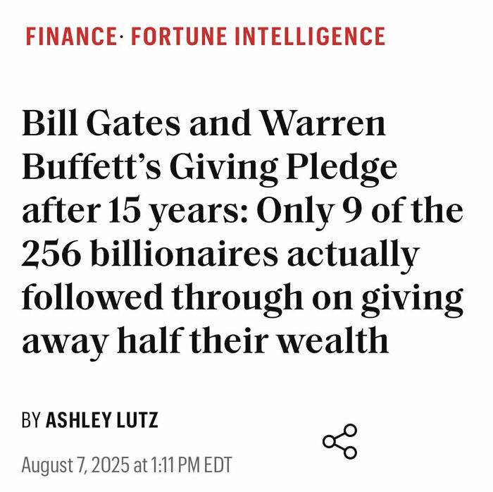 Bill Gates and Warren Buffett's Giving Pledge attempt to inspire billionaires, with few successfully following through on giving wealth.