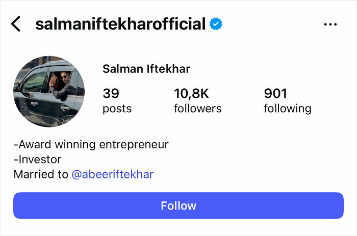 Instagram profile of Salman Iftekhar, award winning entrepreneur and investor with 10.8K followers. Instagram profile of Salman Iftekhar, award winning entrepreneur and investor with 10.8K followers.