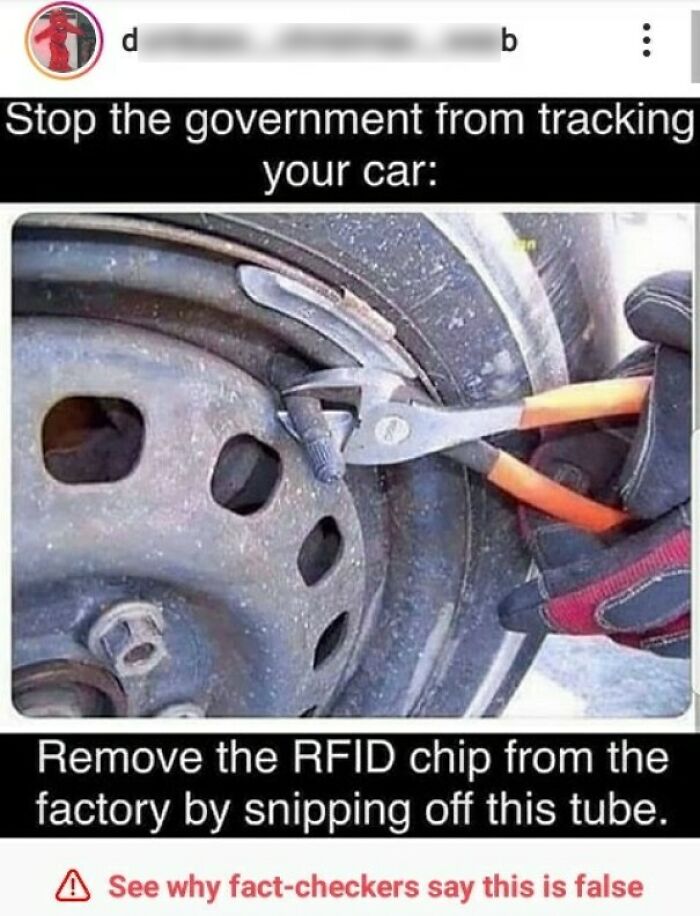 Person using pliers to cut a tire valve, an example of times people missed the joke embarrassingly and became the joke themselves.