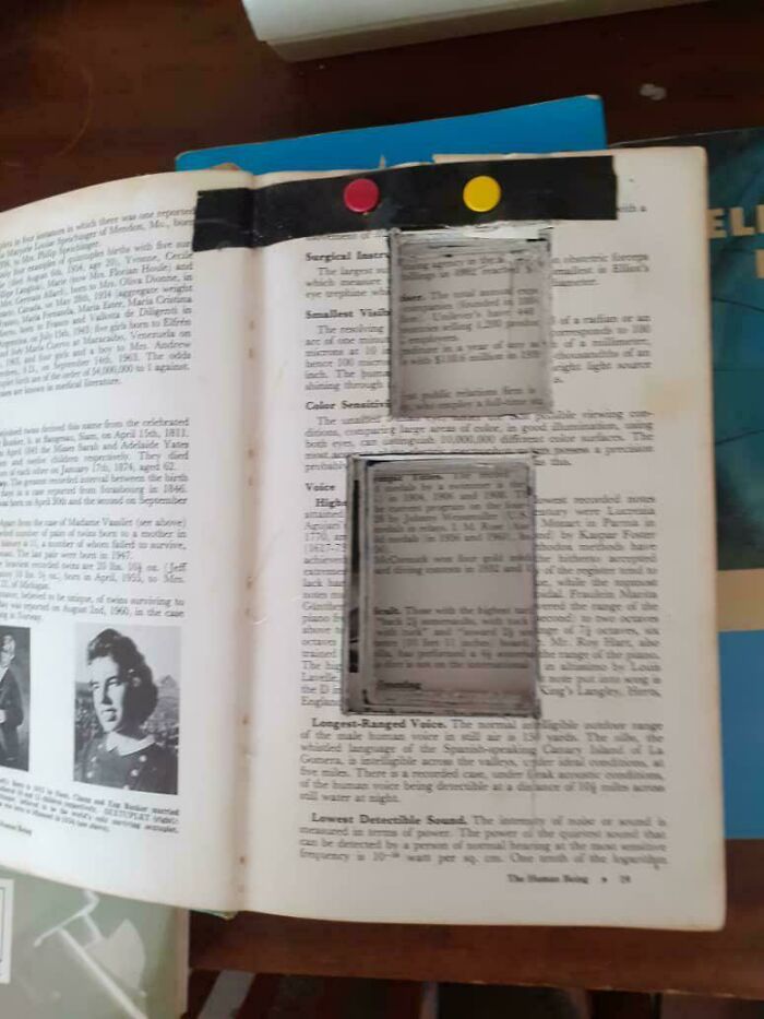 Open book with a modified page featuring layered cutouts, showcasing a creative and funny way people learned their lesson.