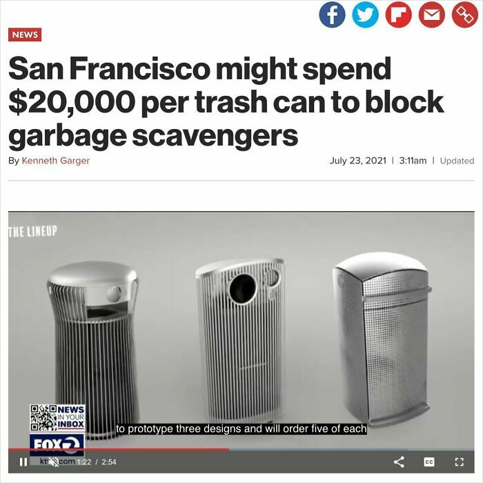 High-cost trash cans designed to block garbage scavengers highlight environmental challenges and point of no return concerns.