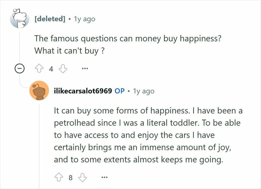 Online Q&A featuring a young millionaire discussing happiness and the impact of wealth on joy and friendships.