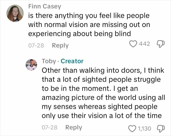 Conversation about what it's like to not see, sharing insights from an actual blind person on perception and experience.