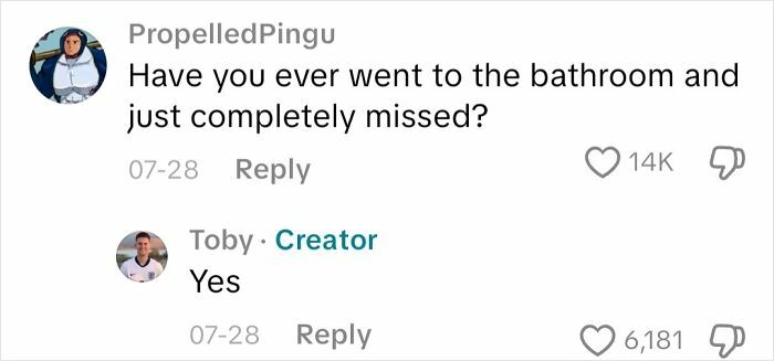 Conversation screenshot showing a question about experiences of blindness and a reply from an actual blind person.