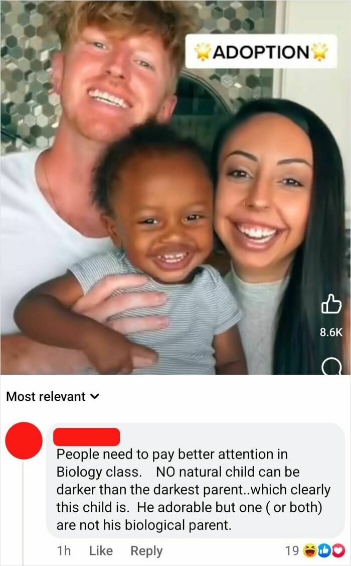 A couple smiling and holding their child, highlighting overconfident know-it-alls who incorrectly correct others online.